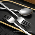 Kitchenware high quality long handle spoon fork stainless steel cutlery korean flatware set spoons